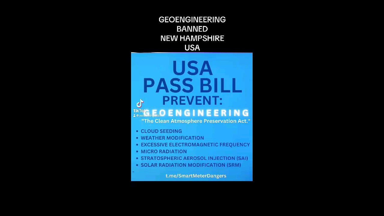 New Hampshire USA Banning Geoengineering-Chemtrails