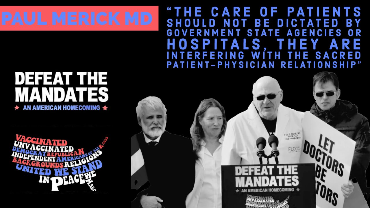 Paul Merick MD Quadruple Board Certified speaks on medical freedom at Defeat The Mandates Rally DC