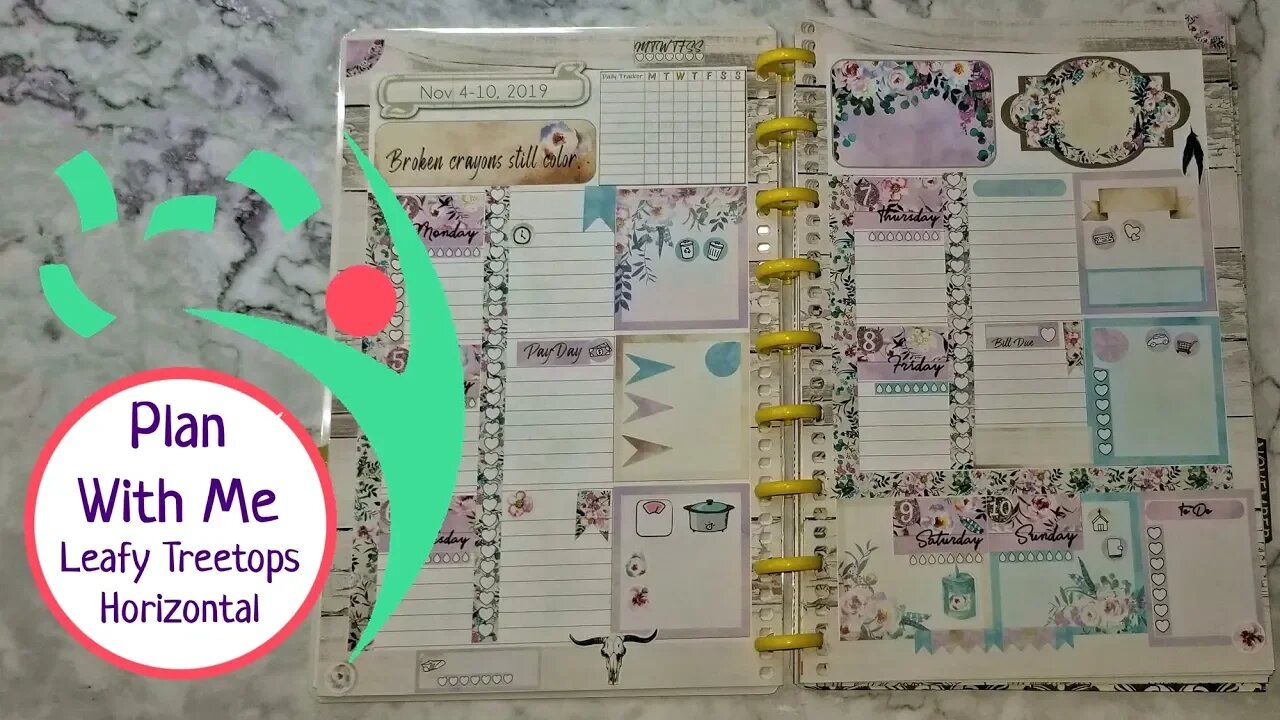 Plan With Me Leafy Treetops Horizontal Planner ft. Boho Peony