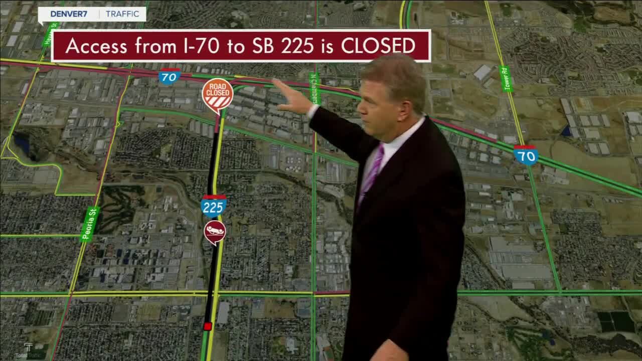 APD: Southbound I-225 at I-70 shut down Tuesday morning