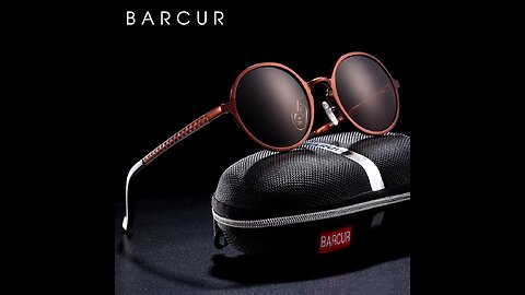 BARCUR Hot Black Goggle Male Round Sunglasses Luxury