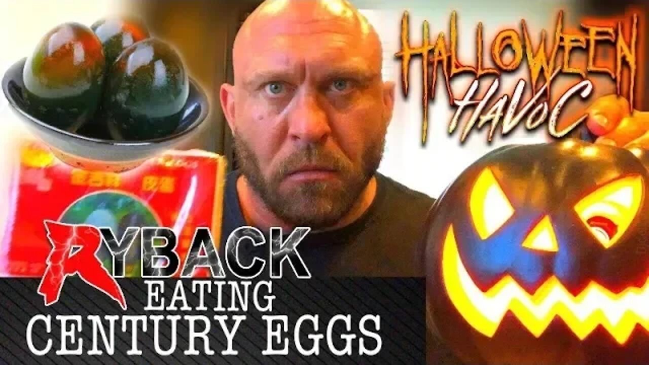 Eating 1000 Year Old Century Eggs Food Challenge Mukbang ASMR Halloween Havok-Ryback TV