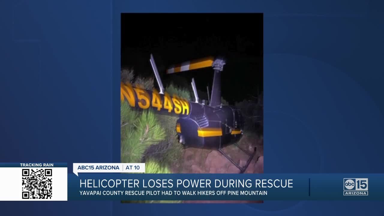 Helicopter loses power during rescue in Prescott