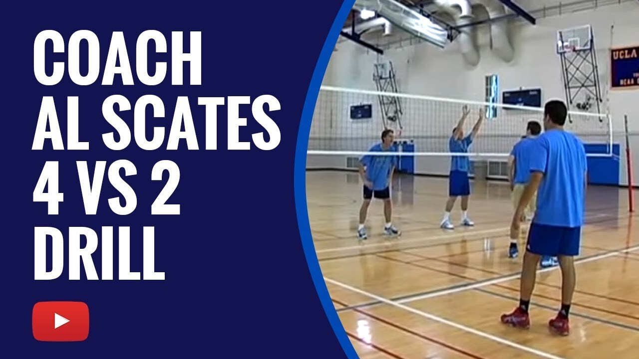 Mastering Volleyball - 4 vs 2 Drill - UCLA Coach Al Scates (19 NCAA Championships)