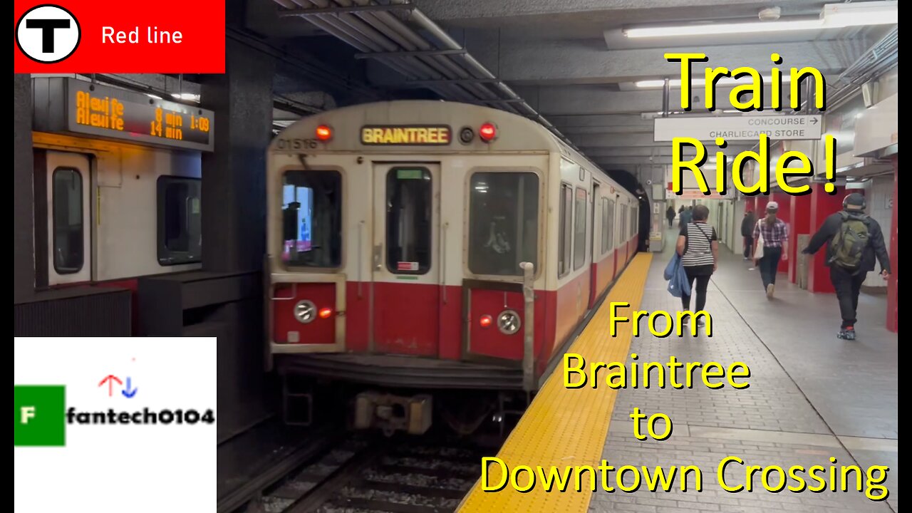 Riding a Pullman Standard 1700 Series Red Line train from Braintree to Downtown Crossing
