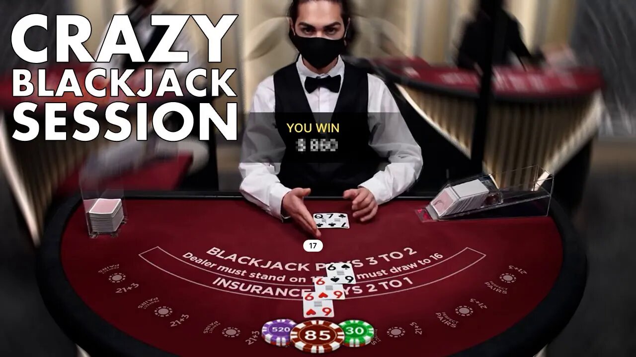 INSANE "DOUBLE UP" BLACKJACK SESSION WITH BIG SIDE BET WIN!