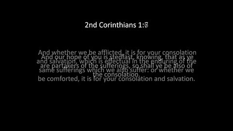 2nd Corinthians Chapter 1