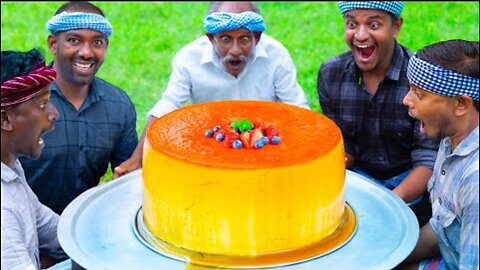 CARAMEL PUDDING CAKE | Bread Caramel Pudding Cake Recipe Cooking In Village | Custard Pudding