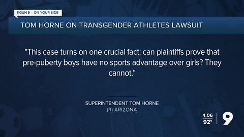 Lawsuit: Arizona law prohibits transgender athletes from playing on teams of opposite sex