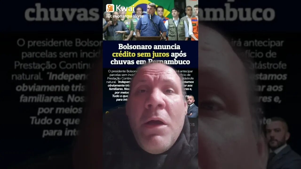 Bolsonaro liberar 1 Bilhão de reais a juros zero após chuvas em Pernambuco