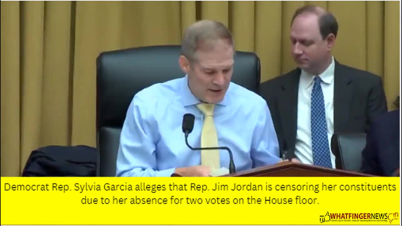 Democrat Rep. Sylvia Garcia alleges that Rep. Jim Jordan is censoring her constituents due