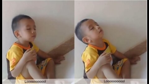 This kid is too tired 😂🤣😂 can you watch this without laughing