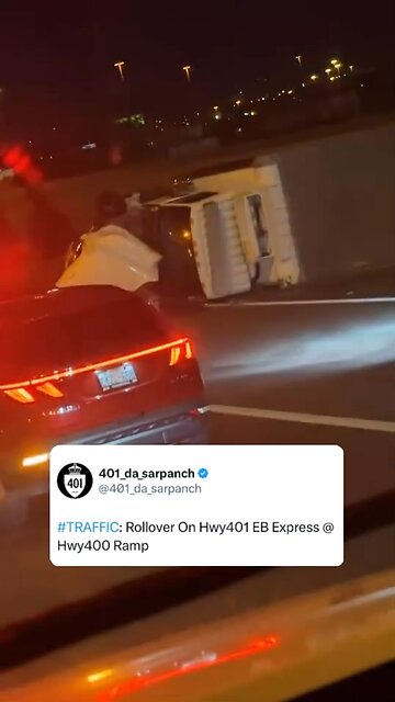 Transport Truck Rollover in Toronto
