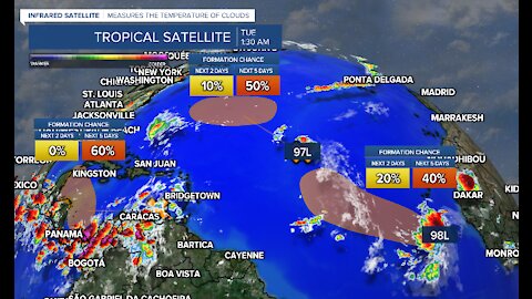 Tropics heating up with three systems possibly stirring