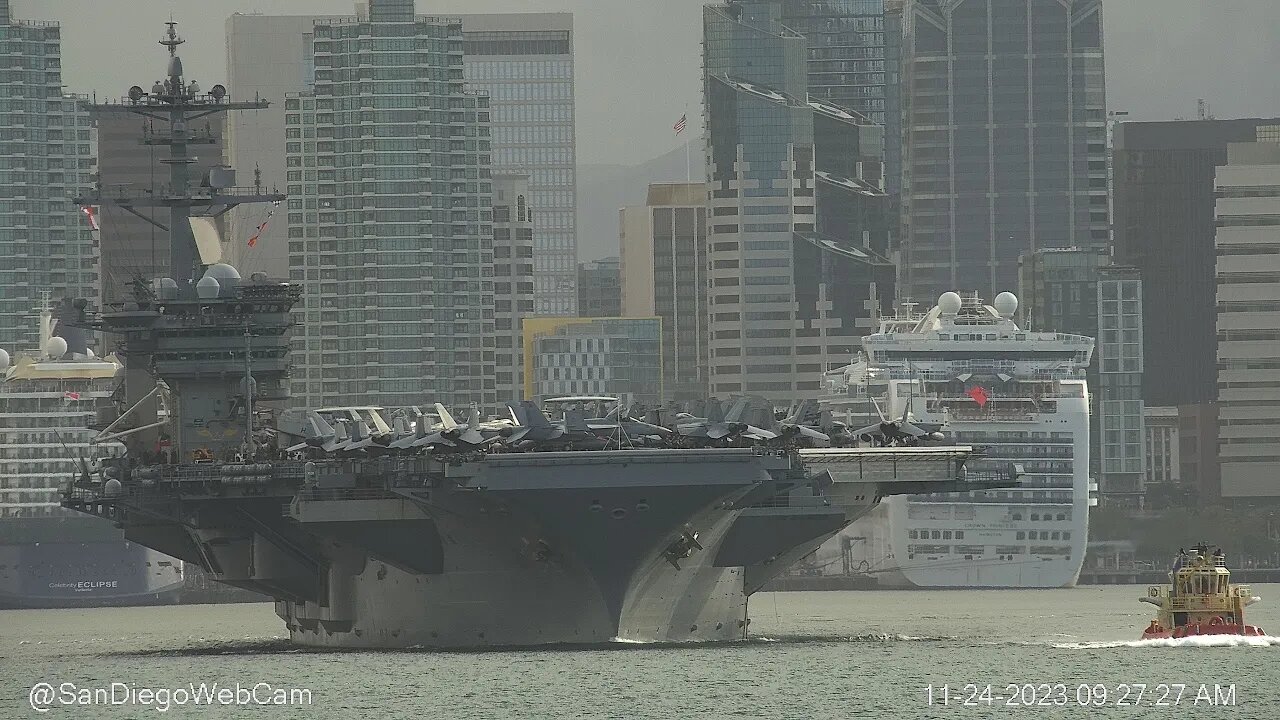 USS Theodore Roosevelt (CVN-71) Outbound w/Full Deck!