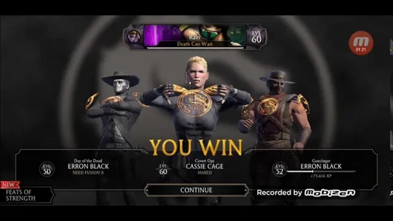 Day of the Dead Erron Black defeats Vampire Mileena / MKXI mobile