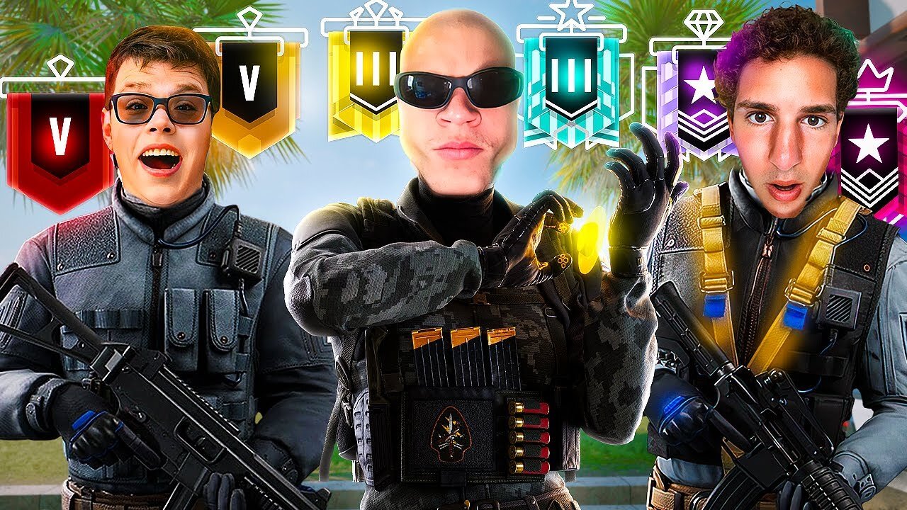 Jynxzi Sketch & Ricci 3v5 vs EVERY Rank in Rainbow Six Siege