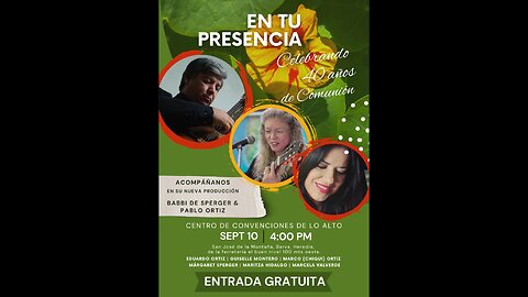 Anuncio Concierto "En Tu Presencia" de Babbi Sperger