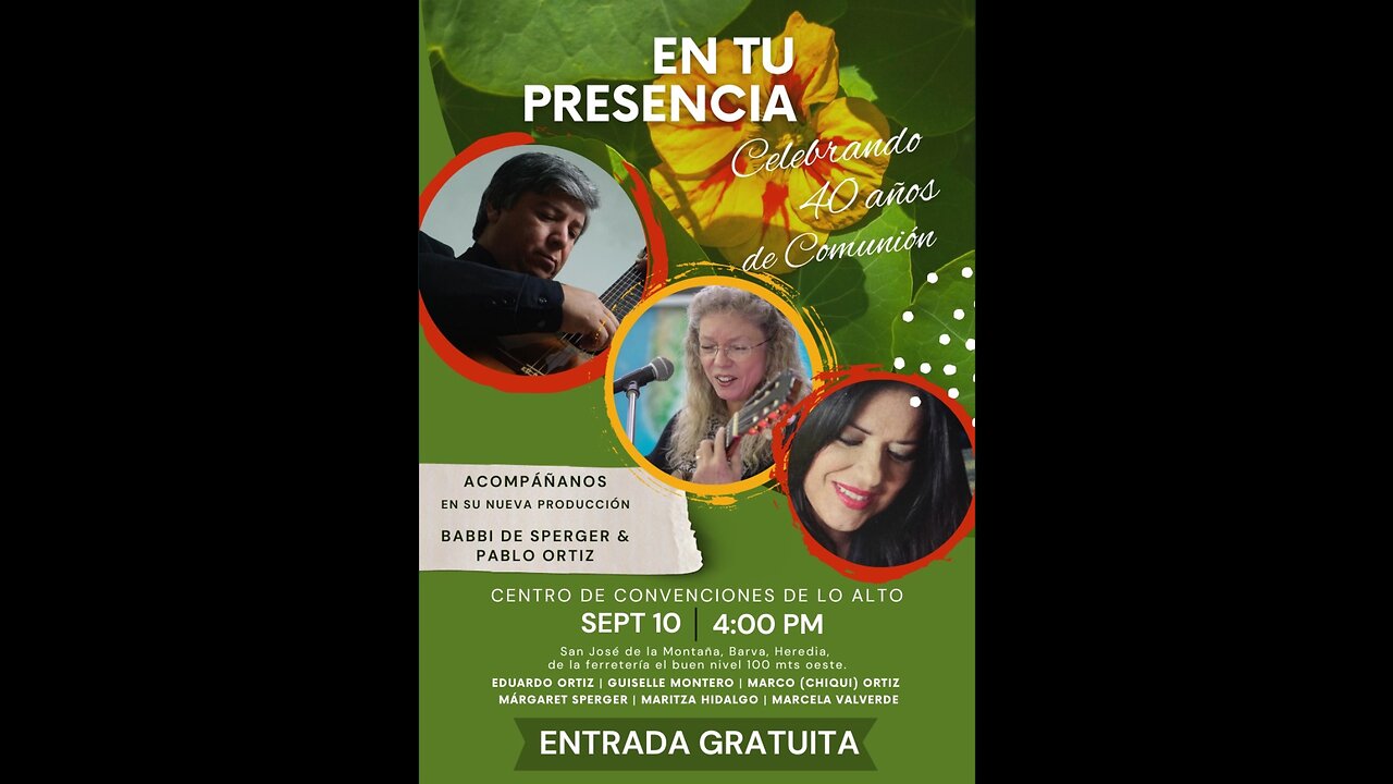 Anuncio Concierto "En Tu Presencia" de Babbi Sperger