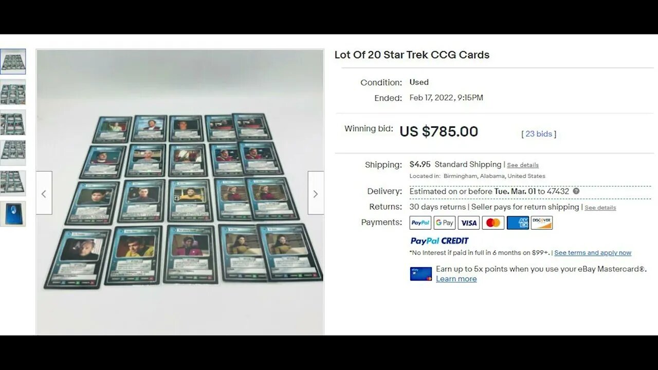 Interesting Dead Card Games Sales on eBay #1: February 2022