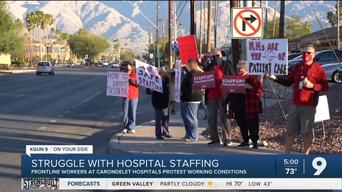 Nurses protest crisis staffing at Carondelet hospitals