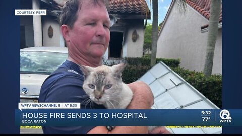 House fire near Boca Raton sends 3 to hospital