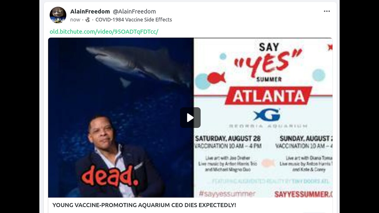 YOUNG VACCINE-PROMOTING AQUARIUM CEO DIES EXPECTEDLY!