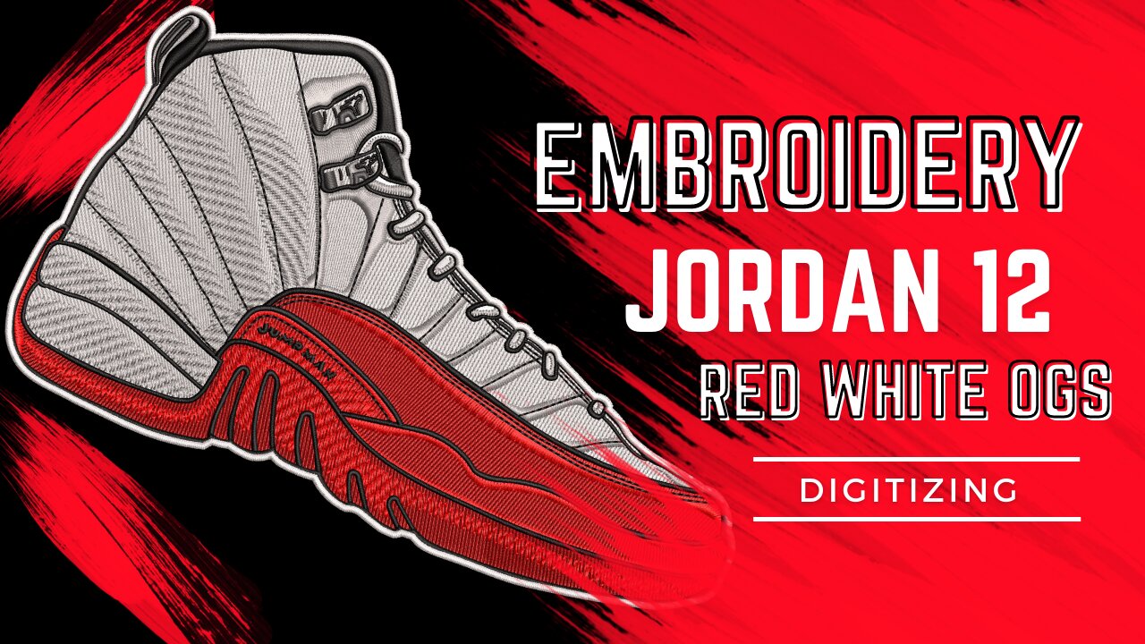 Achieve Stunning Results with Jordan 12 Red White Ogs Embroidery Design