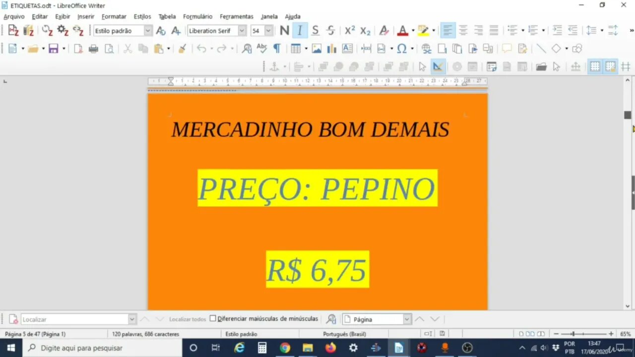 Calc - Base - Writer Finalizando