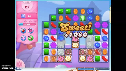 Candy Crush Level 1493 Audio Talkthrough, 3 Stars 0 Boosters