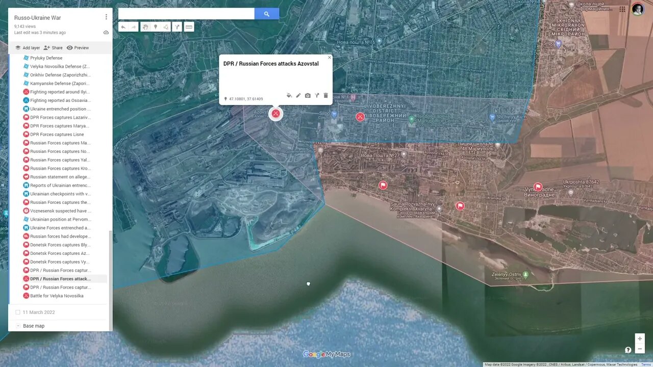 [ Ukraine SITREP ] Day 15 Summary - Russian heading towards Nikopol, cont' advances at Donetsk front