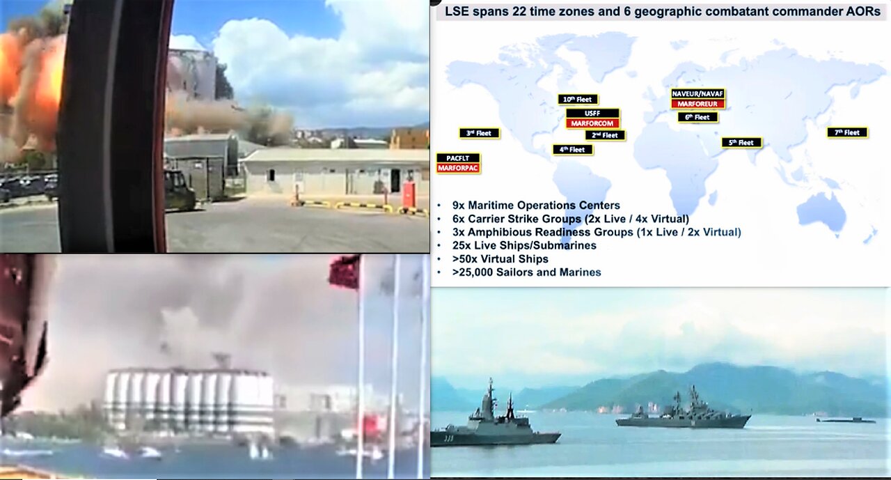 RUSSIAN & CHINESE NAVY ARMADA OFF USA COAST*ENORMOUS WARGAME*HUGE EXPLOSION DESTROYS GRAIN PORT*