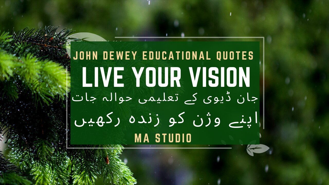 Educational Quotes from "Live Your Vision" by John Dewey