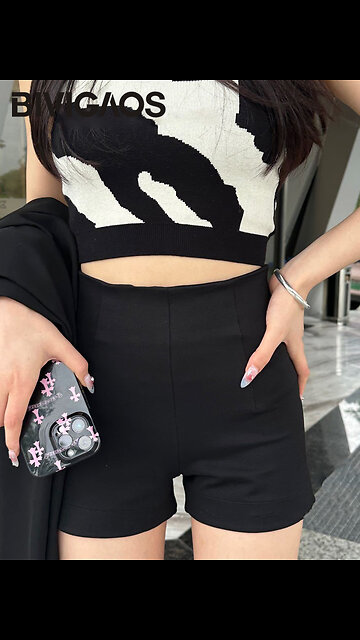 BIVIGAOS Classic Casual A-line Mini Shorts Hot Pants Women Summer Slim High Waist All
