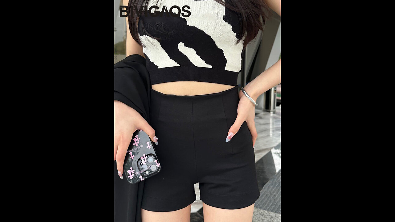 BIVIGAOS Classic Casual A-line Mini Shorts Hot Pants Women Summer Slim High Waist All