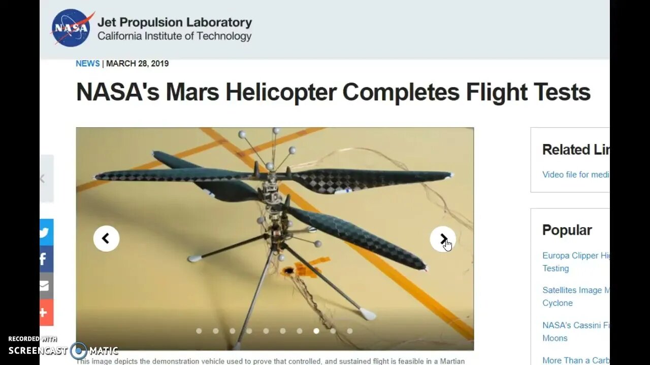 NASA Helicopter Headed To Mars !