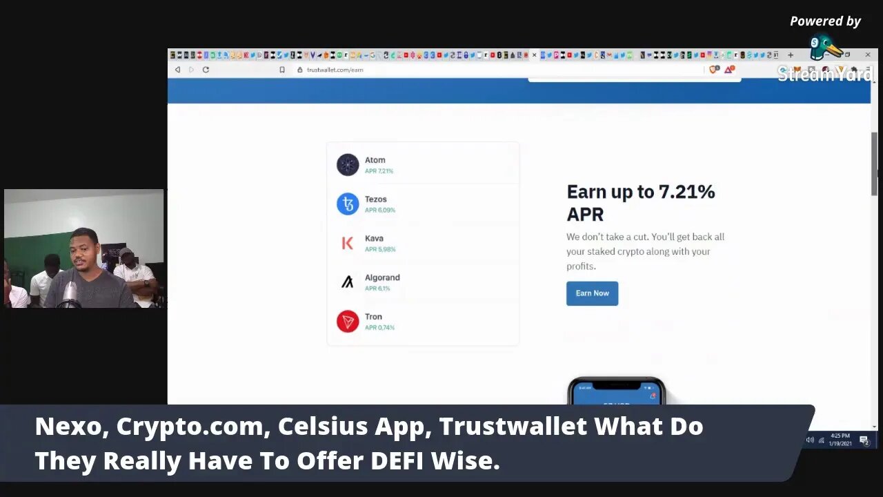 Nexo, Crypto.com, Celsius App, Trustwallet What Do They Really Have To Offer DEFI Wise.