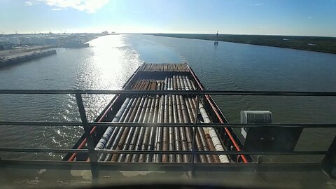 Time lapse of maneuvering an OSV from dock to dock.