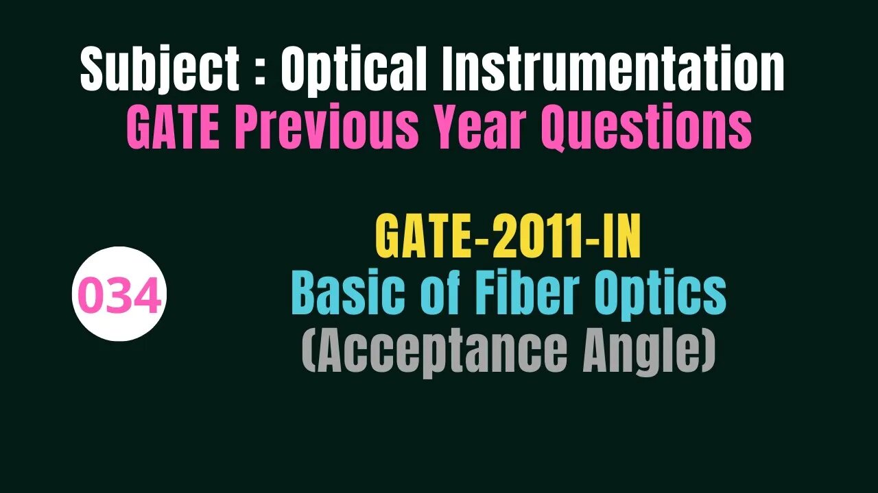 034 | GATE 2011 | Basic of Fiber Optics | Previous Year Gate Questions on Optical Instrumentation