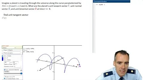 How to find unit tangent, normal and binormal vectors at a given time (worked example)