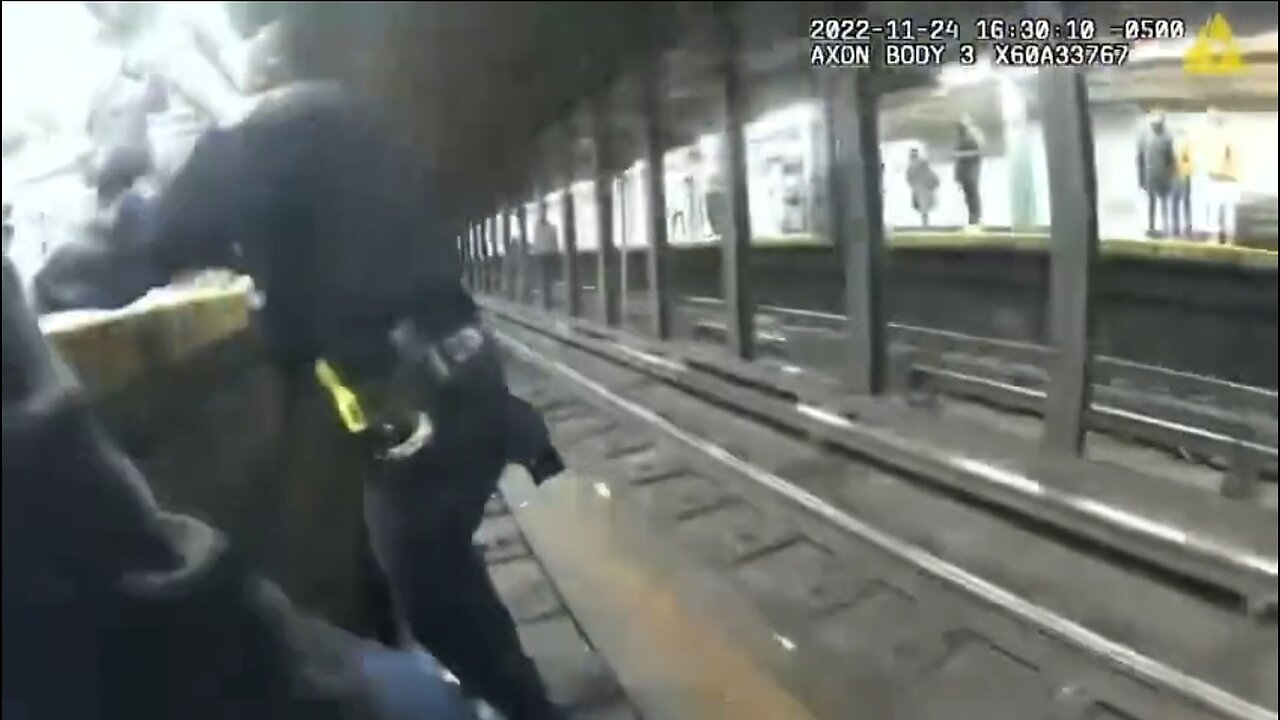 NYPD Rescue Man From Subway Tracks Moments Before Train Barrels In