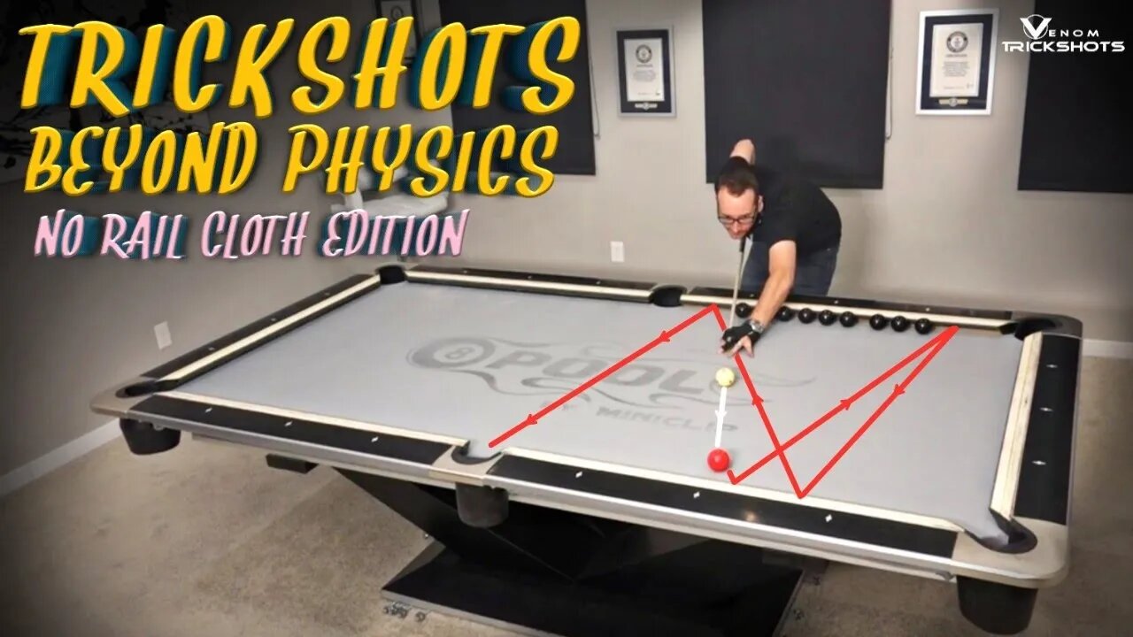 POOL TRICKS WITHOUT RAIL CLOTH??!!! CRAZY RESULT!!! - Venom Trickshots