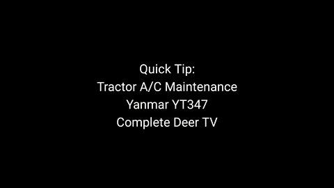 Yanmar YT Cab Air Conditioning Quick Tip