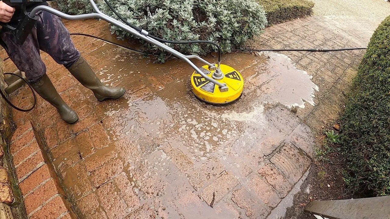 Customer Couldn't Believe How FILTHY Her Brick Paved Path Had Become.....Until She Saw Me Clean It!!