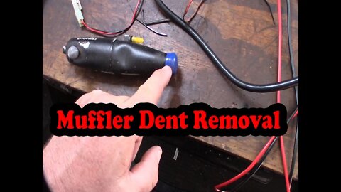 RC nitro engine muffler dent removal repair using freeze method, Whoops Split.