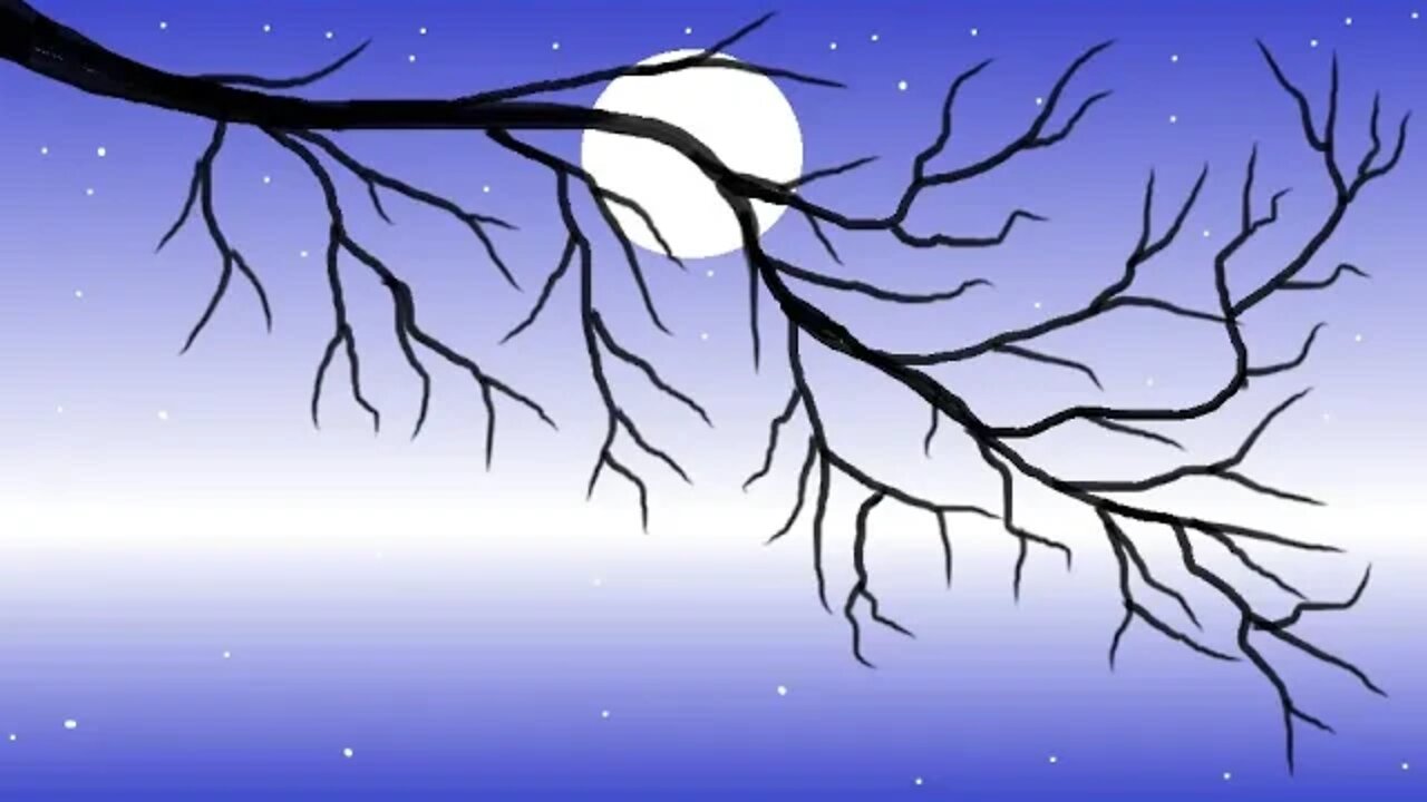 How to draw simple moonlight scenery with Ms Paint