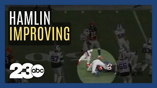Buffalo safety Damar Hamlin continues to improve
