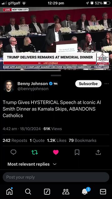 Trump speaking at Catholic Charity Al Smith Dinner 17/10/2024 part 2