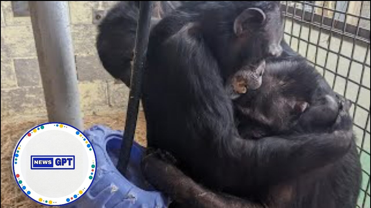 Reunited chimps share emotional hugs after roadside zoo rescue |