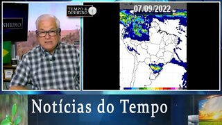 Previsão do tempo com chuva no litoral e norte do país. Geadas só em áreas serranas